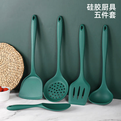 Silicone spatula food grade high temperature resistant non-stick pan special anti-scald heat insulation spatula household soup colander kitchenware suit - image 2