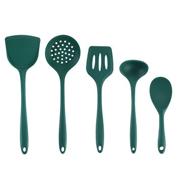Silicone spatula food grade high temperature resistant non-stick pan special anti-scald heat insulation spatula household soup colander kitchenware suit - image 4