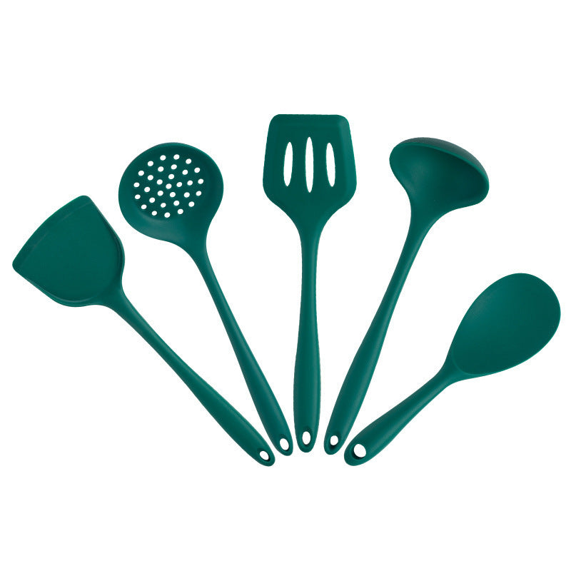 Silicone spatula food grade high temperature resistant non-stick pan special anti-scald heat insulation spatula household soup colander kitchenware suit - image 5
