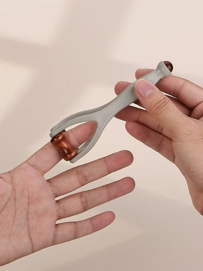 Solid Wood Finger Massager for Hand Meridian Dredging, Thinning, and Lengthening; Finger Scraping Tool; Wooden Roller Massage Clip - image 2