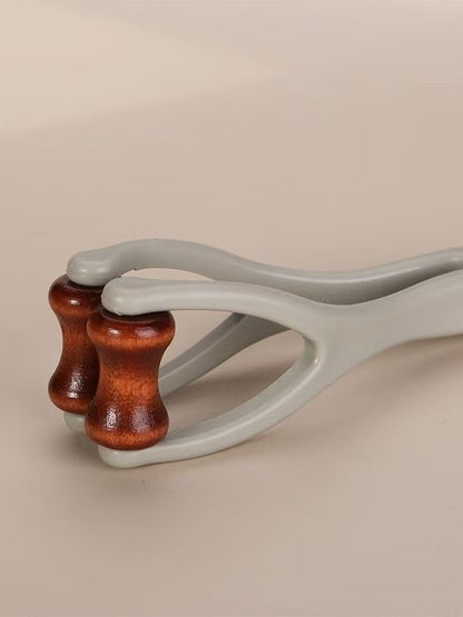 Solid Wood Finger Massager for Hand Meridian Dredging, Thinning, and Lengthening; Finger Scraping Tool; Wooden Roller Massage Clip - image 3