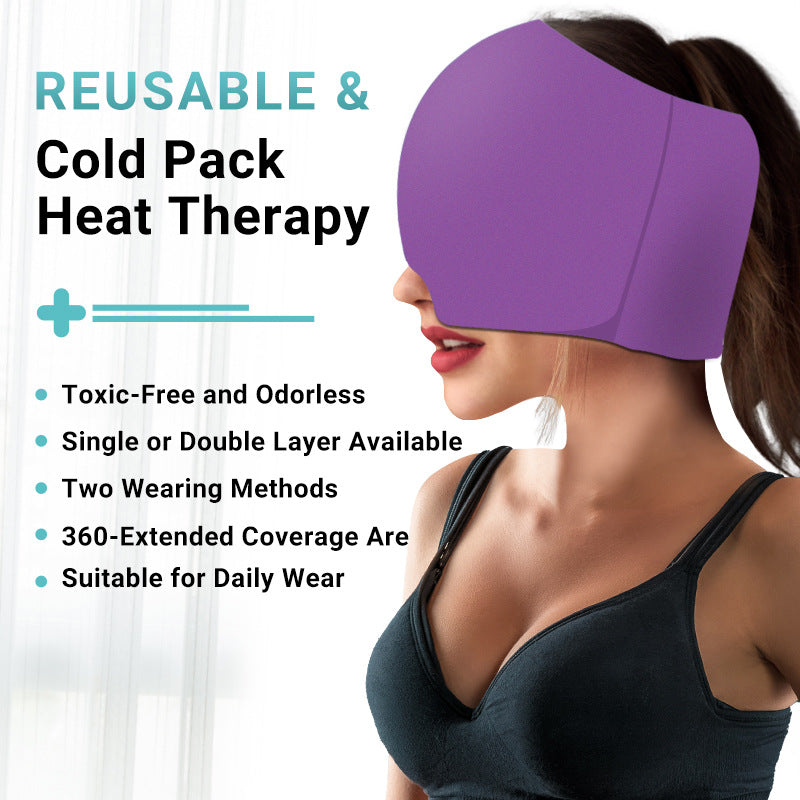 Cross-Border Hot-Selling Hydrogel Ice Compress Head Cover, Cooling Hot and Cold Compress Headgear, Stretchable Physiotherapy Care Eye Mask - image 2