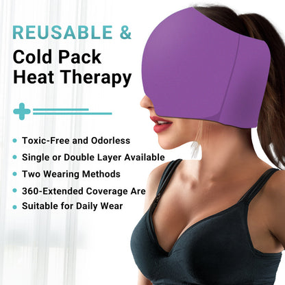 Cross-Border Hot-Selling Hydrogel Ice Compress Head Cover, Cooling Hot and Cold Compress Headgear, Stretchable Physiotherapy Care Eye Mask - image 2