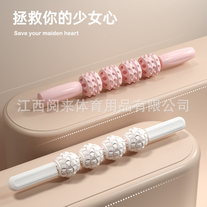 Massage stick wolf tooth stick muscle relaxing device leg slimming artifact calf massage roller fitness fascial stick Langya roller - image 4