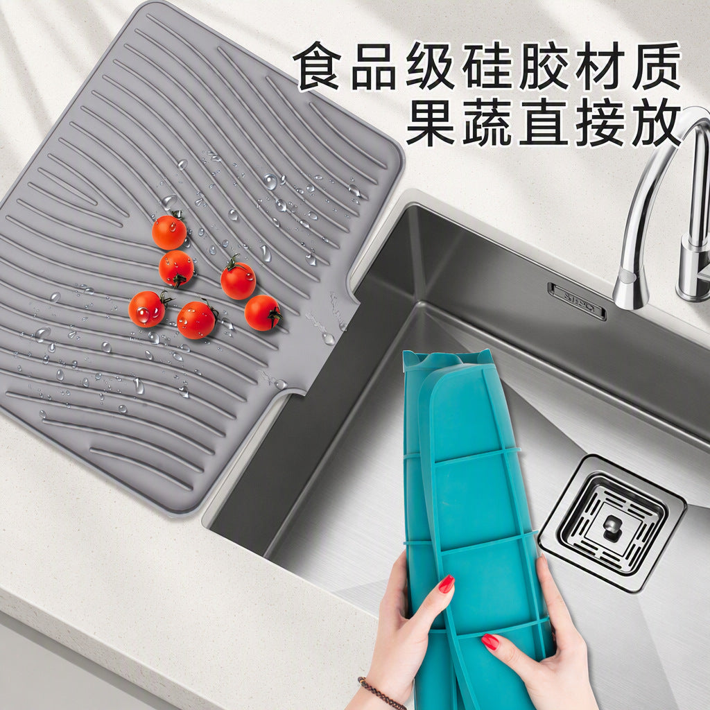 Amazon's New Silicone Drainage Slope Plate Drying Mat, Simple Dish Drying Filter Heat Insulation Mat - image 1