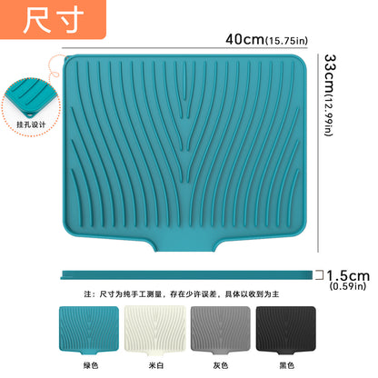 Amazon's New Silicone Drainage Slope Plate Drying Mat, Simple Dish Drying Filter Heat Insulation Mat - image 3