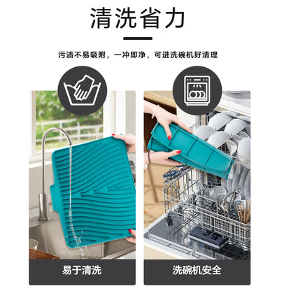 Amazon's New Silicone Drainage Slope Plate Drying Mat, Simple Dish Drying Filter Heat Insulation Mat - image 5