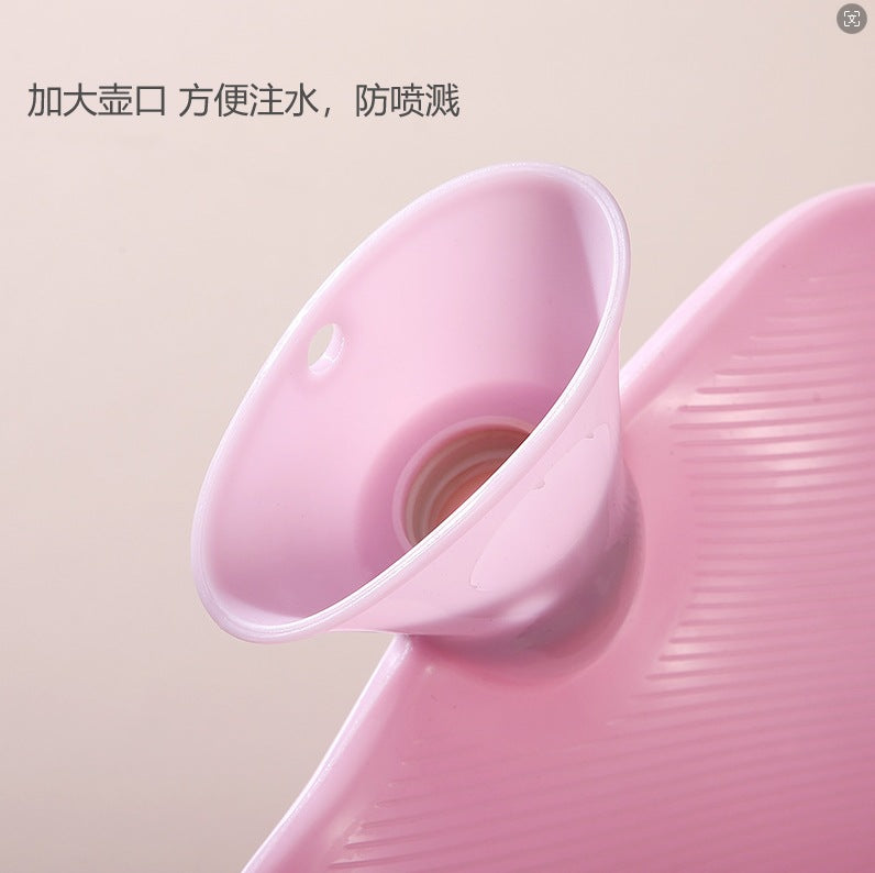 Imitation Rabbit Hair Hot Water Bag Water Warmer Hand Warmer Lasting Warm Large Capacity Crystal Super Soft Warm Water Bag PVC Hand Warmer Water Bag - image 4