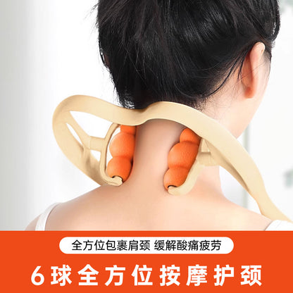 Manual Cervical Spine Massager Shoulder and Neck Roller Massage Clip for Home and Office Neck Kneading Relaxation Handheld Massager - image 1