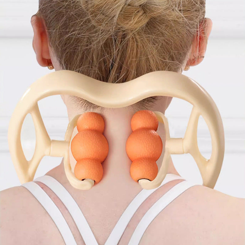 Manual Cervical Spine Massager Shoulder and Neck Roller Massage Clip for Home and Office Neck Kneading Relaxation Handheld Massager - image 2