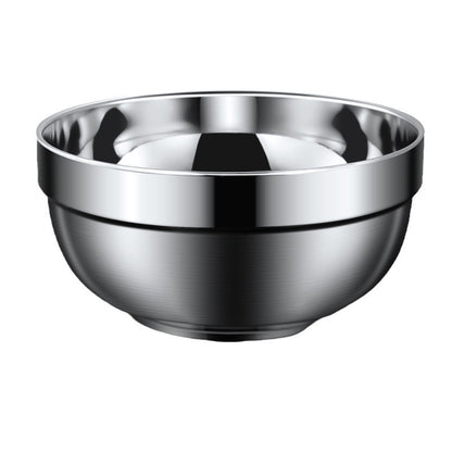 Stainless steel rice bowl 304 food grade double-layer heat insulation bowl household children anti-scald bowl soup bowl large Bowl thickened Iron Bowl - image 5