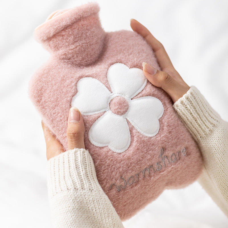 Cross-Border Hot Water Bottle Filled with Water for Women, Plush Hot Compress, Belly Warmer, Flushed Hot Water Bottle, Explosion-Proof Filled with Water, Student Hand Warmer - image 1