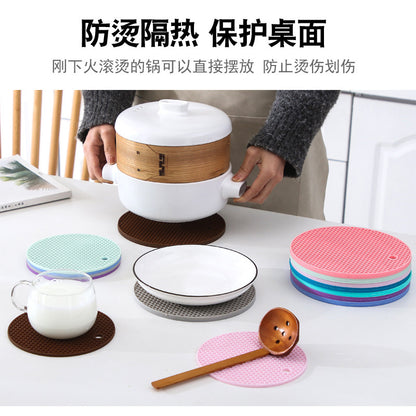 Placemat Heat Insulation Mat Non-slip Anti-scalding Mat Bowl Mat Household Kitchen Sand Pot Mat Plate Mat Coaster Vegetable Silicone Dining Table Mat - image 2