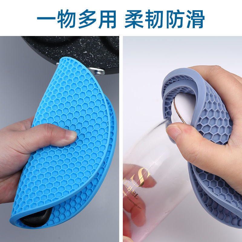 Placemat Heat Insulation Mat Non-slip Anti-scalding Mat Bowl Mat Household Kitchen Sand Pot Mat Plate Mat Coaster Vegetable Silicone Dining Table Mat - image 4