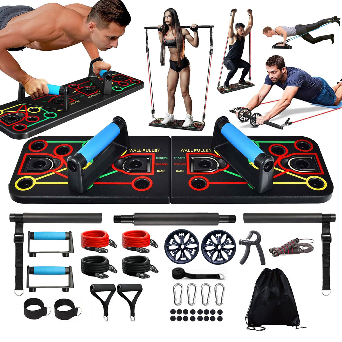 Cross-Border Multifunctional Abdominal Push-Up Board Fitness Board Bracket Home Exercise Chest and Abdominal Muscle Fitness Equipment Set - image 1