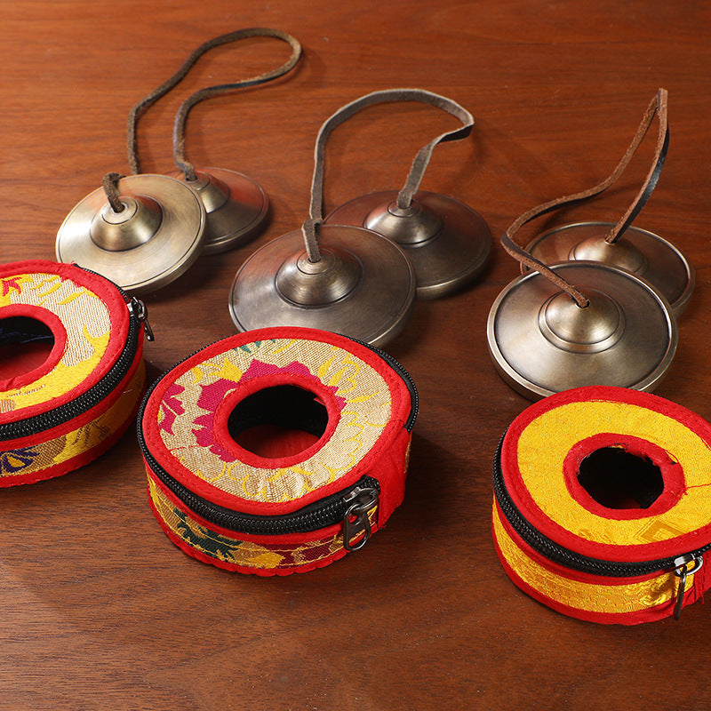 Ring Bells Nepal Handmade Bronze Ring Bells Ring Cymbals Box Tone Therapy Yoga Meditation Ding Xia Sound Crisp Bell - image 2