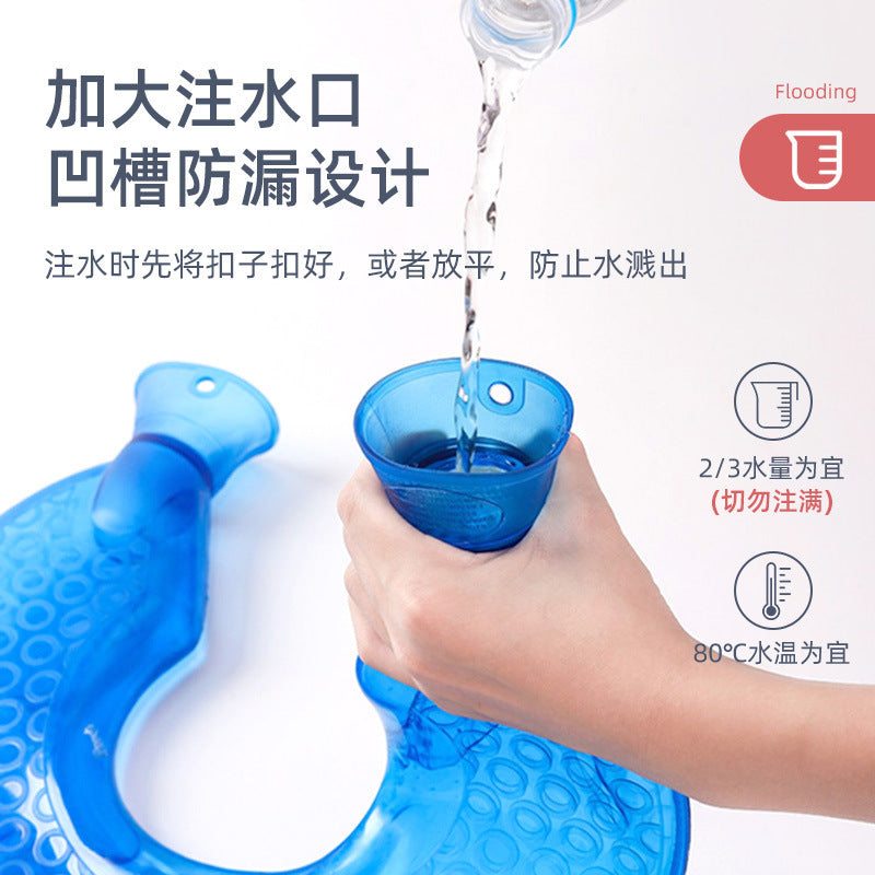 U-Shaped Transparent Hot Water Bag for Cervical Spine Warmer Special Pvc Transparent Water Filled Hot Water Bag Hot Compress Neck Shoulder Neck - image 3