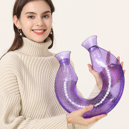 U-Shaped Transparent Hot Water Bag for Cervical Spine Warmer Special Pvc Transparent Water Filled Hot Water Bag Hot Compress Neck Shoulder Neck - image 4