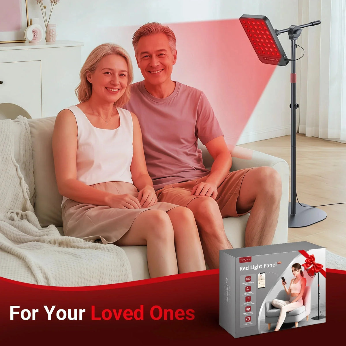 55W Smart App-Controlled Red Light Therapy Panel for Pain Relief and Recovery