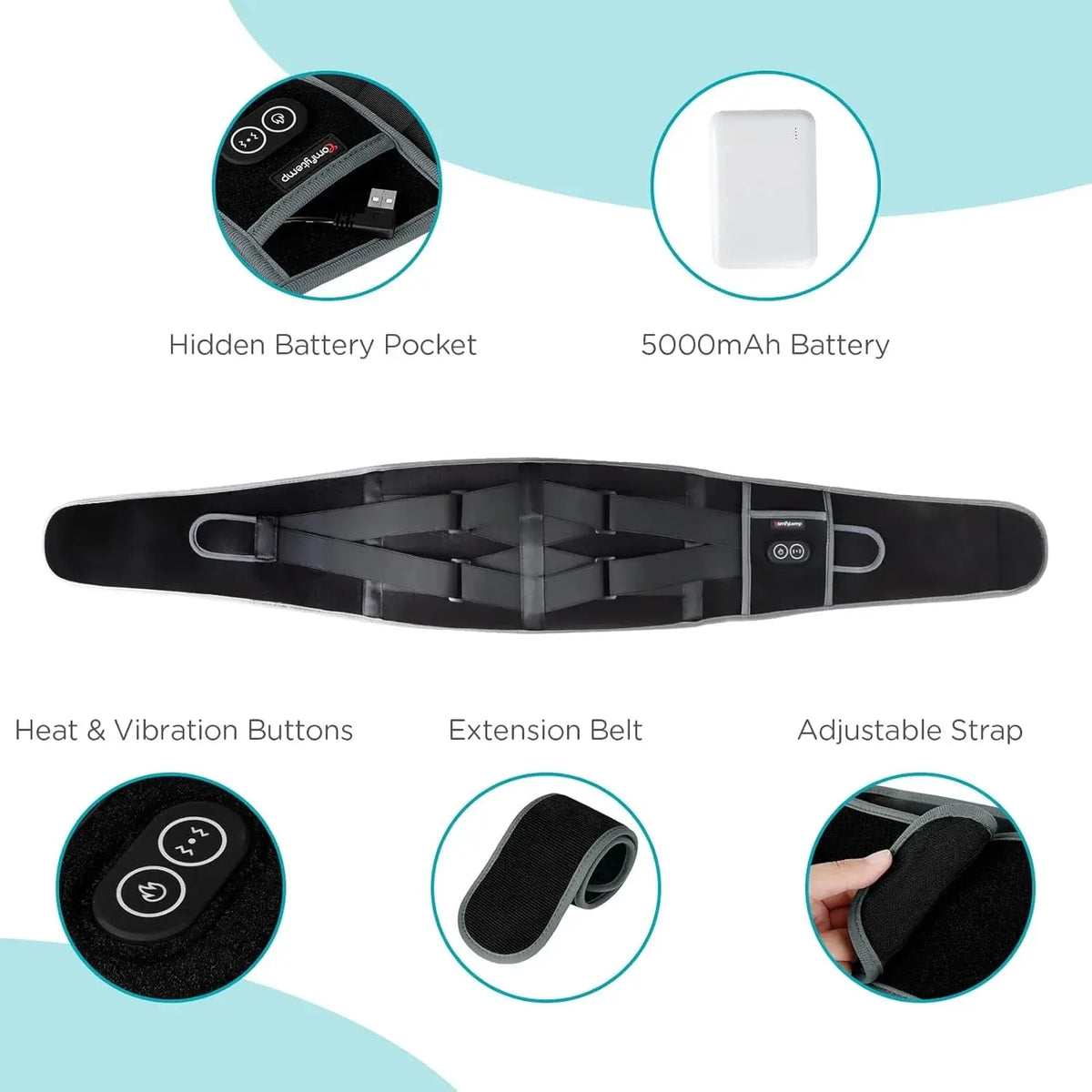 Cordless XL Heating Pad with Massager
