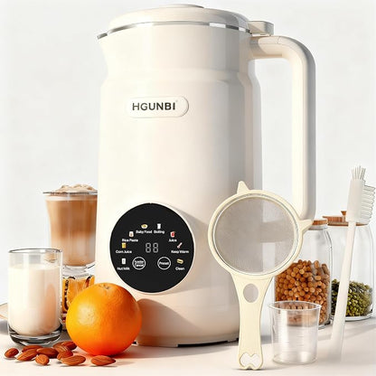 8-in-1 Automatic Nut Milk Maker Machine 50oz – Plant-Based Soy, Almond & Oat Milk Blender with Self-Cleaning, Keep Warm & 12-Hour Delay