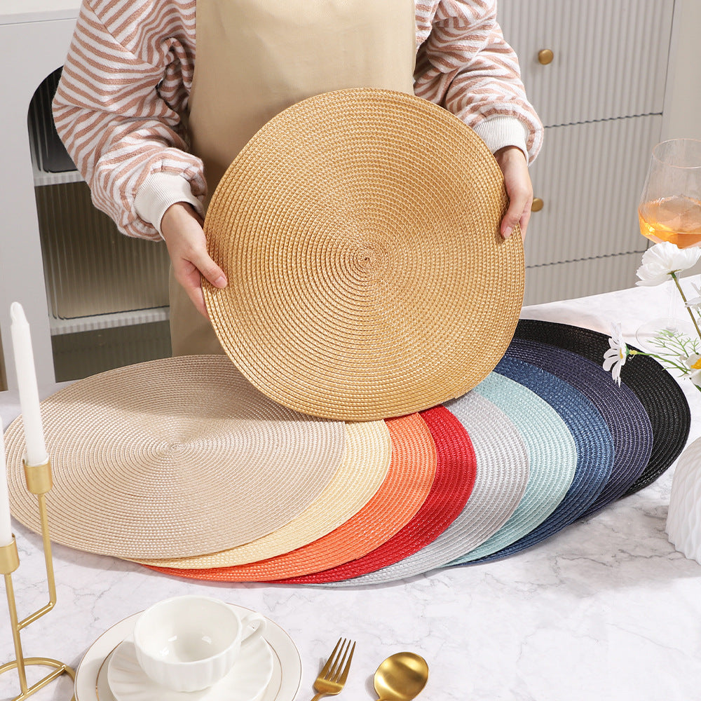 Simple round oil-proof solid color PP woven placemat heat insulation source factory cross-border support generation
Daily Food Kitchen - image 2