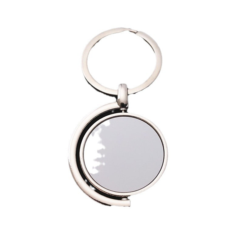 Factory direct heat transfer key chain round rotating zinc key chain sublimation key chain cross-border hot sale - image 5