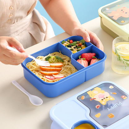 Cartoon Cute Student Lunch Box Large Capacity with Dip Box Tableware with Meal Lunch Box Microwave Heating - image 2