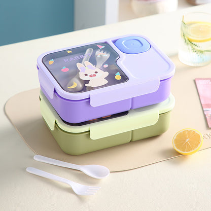 Cartoon Cute Student Lunch Box Large Capacity with Dip Box Tableware with Meal Lunch Box Microwave Heating - image 3