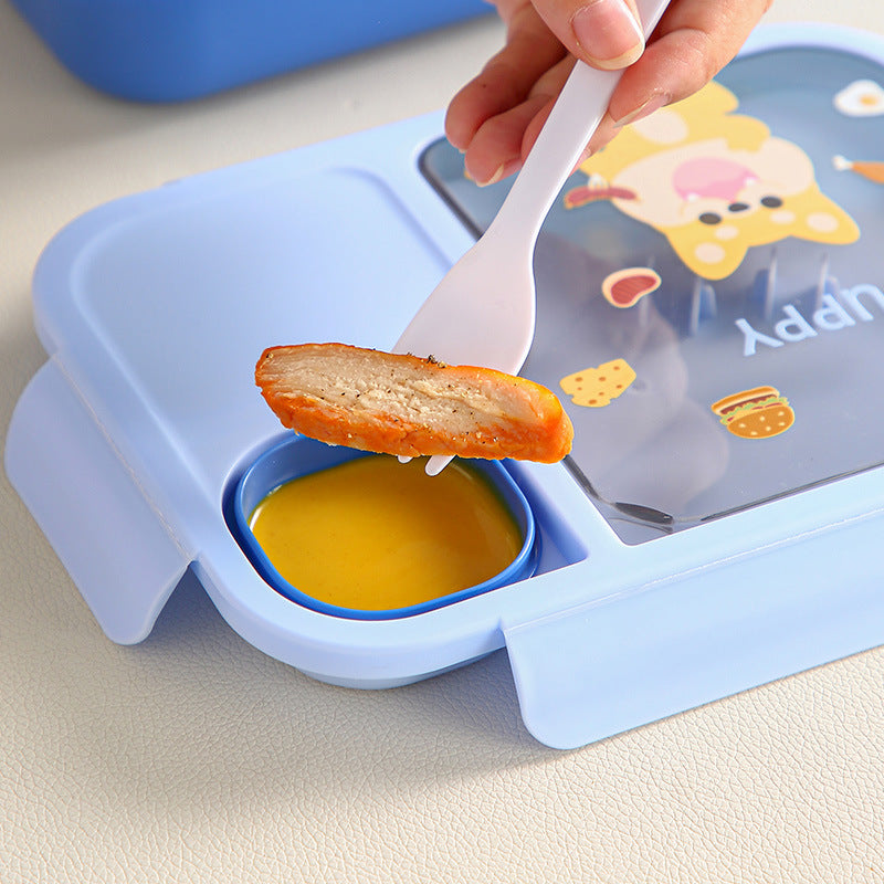Cartoon Cute Student Lunch Box Large Capacity with Dip Box Tableware with Meal Lunch Box Microwave Heating - image 4