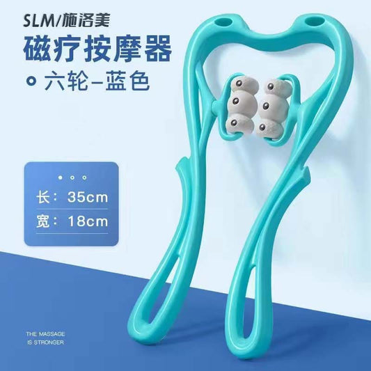 Upgraded 6-Roller Magnetic Neck Massager Handheld Neck Kneading Massager for Office Shoulder and Neck - image 1