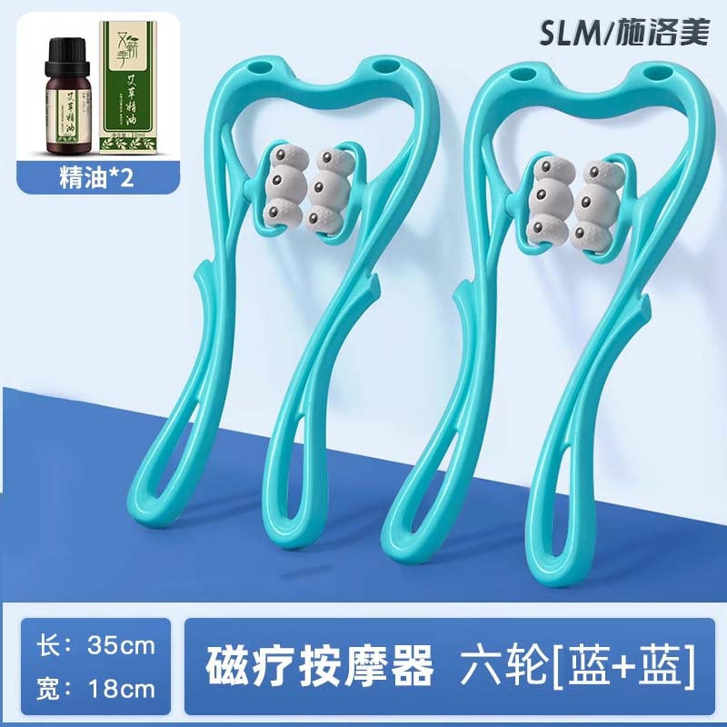 Upgraded 6-Roller Magnetic Neck Massager Handheld Neck Kneading Massager for Office Shoulder and Neck - image 3