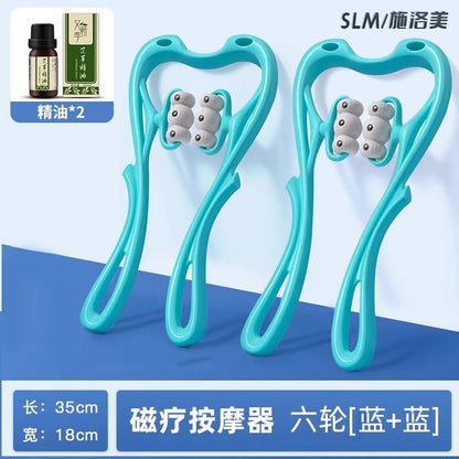 Upgraded 6-Roller Magnetic Neck Massager Handheld Neck Kneading Massager for Office Shoulder and Neck - image 3