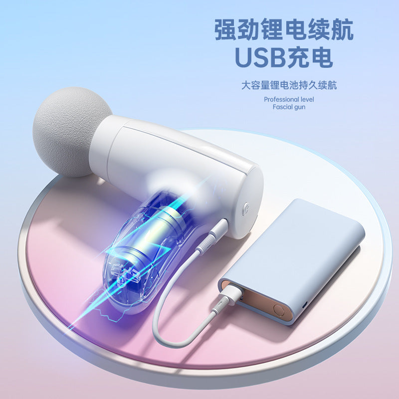 New fascia gun mini portable usb charging muscle relaxation fitness massager cross-border - image 3