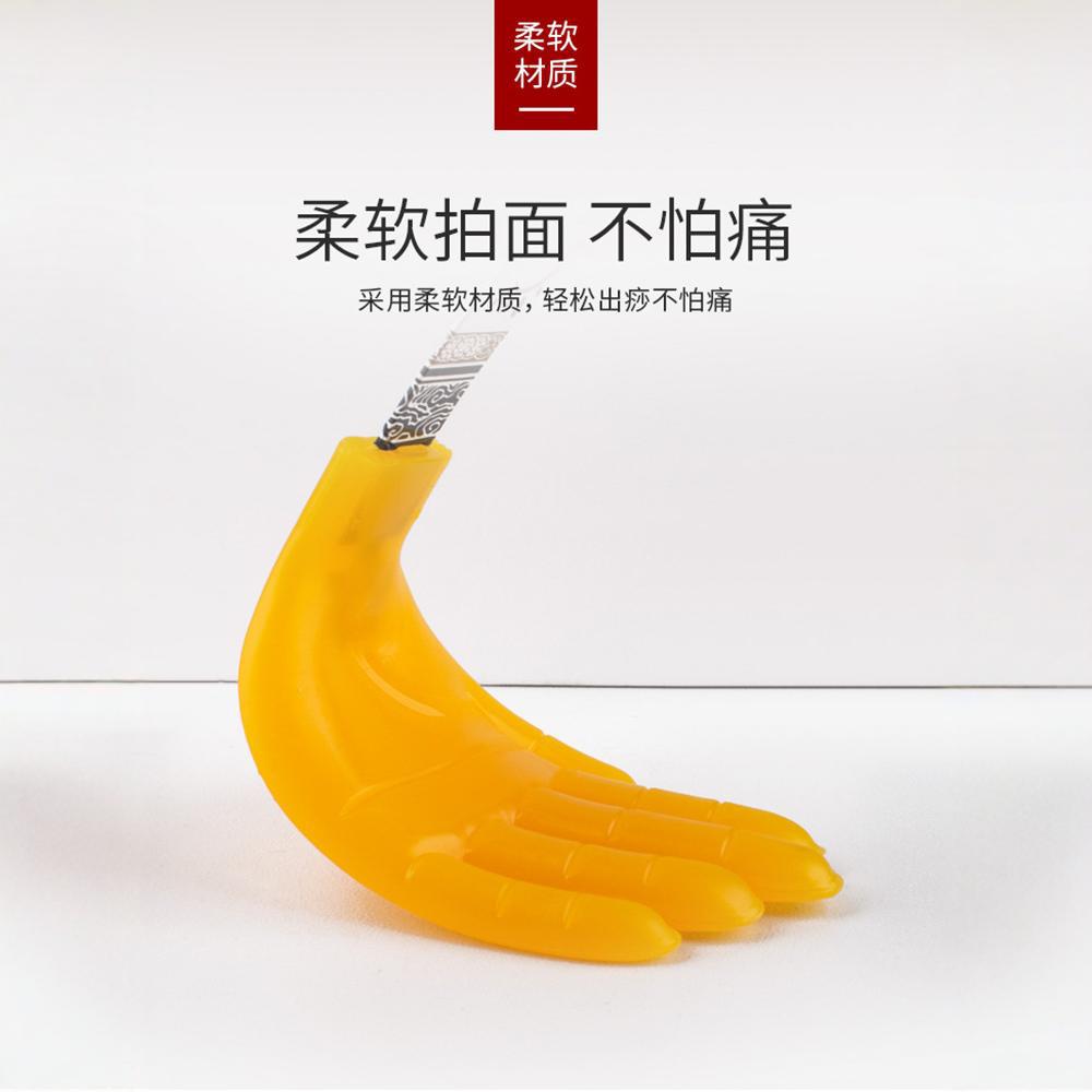 Jingluo Sha Board Household Beating Legs Shoulder Back Beating Massage Stick Massage Beating Silicone Sha Palm Small Yellow Hand Beating - image 2