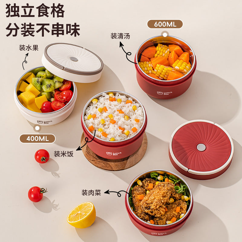 316 stainless steel microwave oven-ready lunch box for students and office workers lunch box heat preservation heating meal delivery small lunch box - image 3