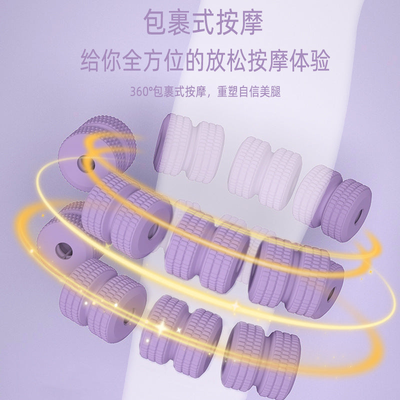 28-Wheel Leg Ring Leg Clamp Roller Calf Muscle Relaxation Beautiful Leg Massage Slimming Leg Yoga Ring Leg Clamp - image 4