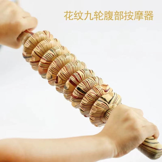Thin Wooden Yoga Massage Roller Stick Whole Body Waist Cervical Back Shoulder Leg Wooden Meridian Fitness Massager for Home - image 1