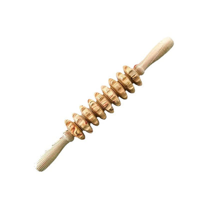 Solid Wood Curved Handle Roller Manual Massager Cervical Back Waist Tendon Rod Tendon Rod General for Whole Body - image 5