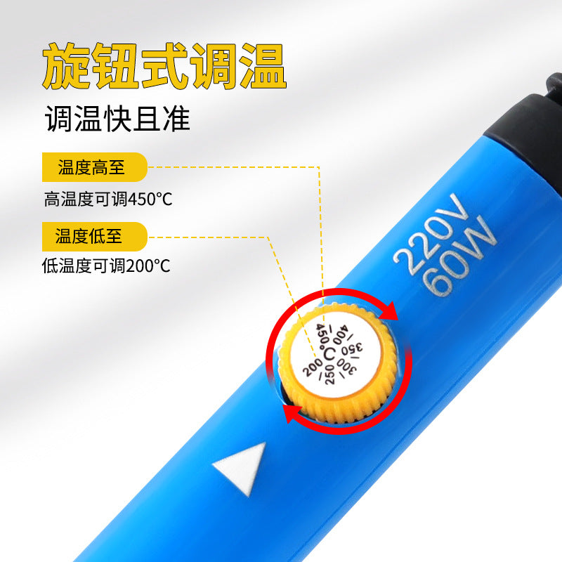 Temperature-Adjustable Soldering Iron Set 60W Internal Heating Constant Temperature European Standard Soldering Iron Tool Special Soldering Iron for Digital Welding - image 3