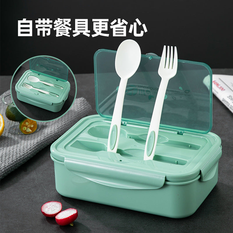 Qijia Microwave Heating Lunch Box Primary School Student Office worker Lunch Box Children's Rectangular Fruit Box Fresh-keeping Lunch Box - image 3