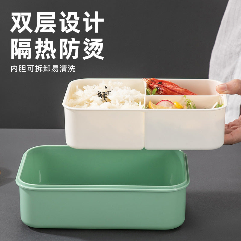 Qijia Microwave Heating Lunch Box Primary School Student Office worker Lunch Box Children's Rectangular Fruit Box Fresh-keeping Lunch Box - image 4