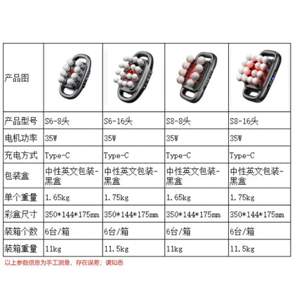 Cross-Border 16-Head Fascia Gun Muscle Massager Multi-Head Electric Fascia Gun with Powerful Impact English Version - image 2