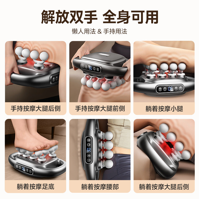 Cross-Border 16-Head Fascia Gun Muscle Massager Multi-Head Electric Fascia Gun with Powerful Impact English Version - image 4