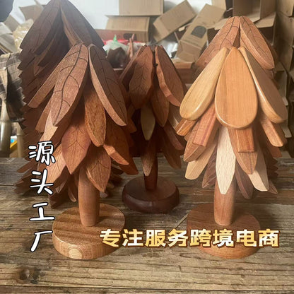 Creative One Tree Ornaments Heat Insulation Mat Dining Table Mat Anti-scalding Non-slip Wooden Dining Mat Solid Wood Heat Insulation Coaster Source Factory - image 1