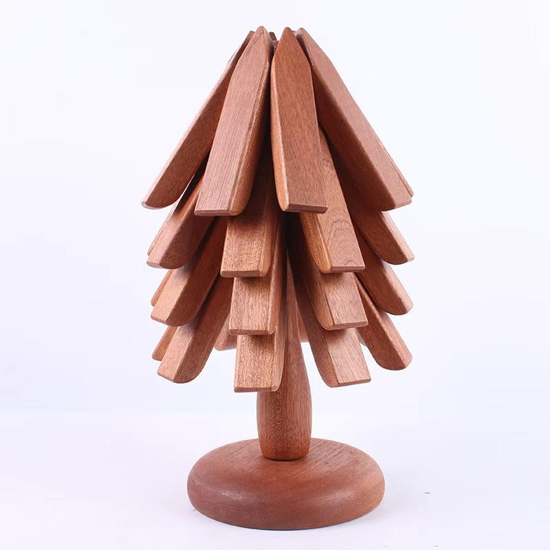Creative One Tree Ornaments Heat Insulation Mat Dining Table Mat Anti-scalding Non-slip Wooden Dining Mat Solid Wood Heat Insulation Coaster Source Factory - image 5