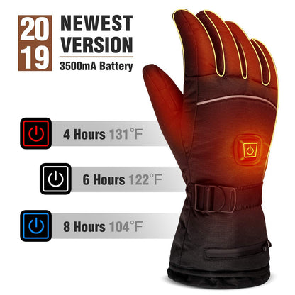 Cross-Border Winter Heated Gloves Rechargeable Five-Finger Heating Sports Skiing Electric Heating Hand Warmer Touch Screen - image 2