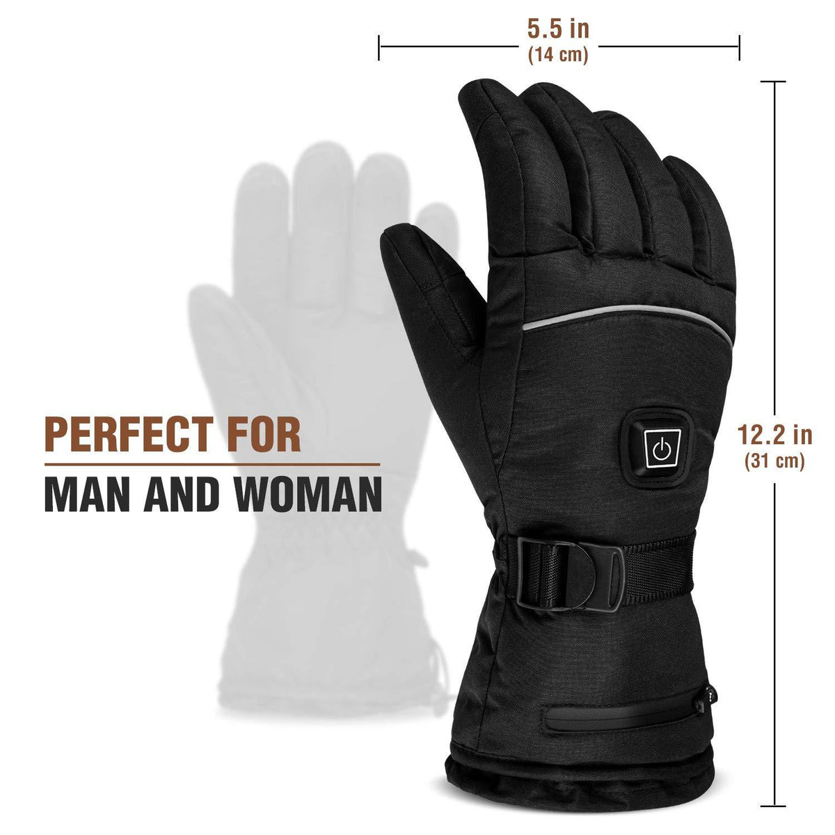 Cross-Border Winter Heated Gloves Rechargeable Five-Finger Heating Sports Skiing Electric Heating Hand Warmer Touch Screen - image 4