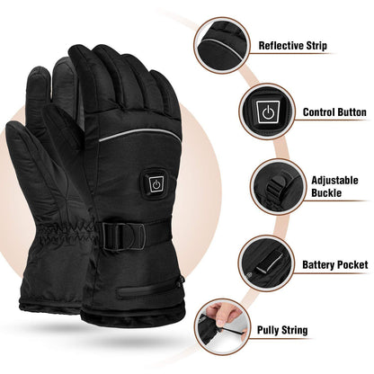 Cross-Border Winter Heated Gloves Rechargeable Five-Finger Heating Sports Skiing Electric Heating Hand Warmer Touch Screen - image 5