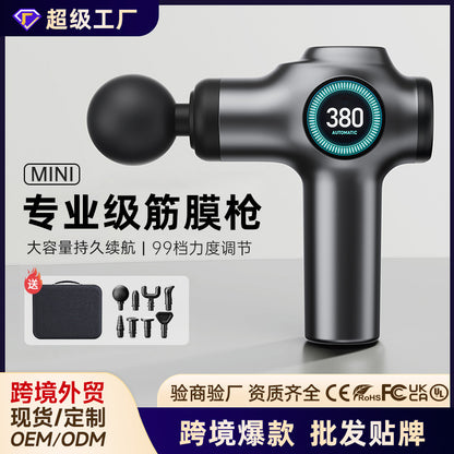 Cross-Border Mini Fascia Gun with 99 Levels, Professional-Grade Home Fitness Massager, Quickly Breaks down Lactic Acid, Portable Massage Gun - image 1